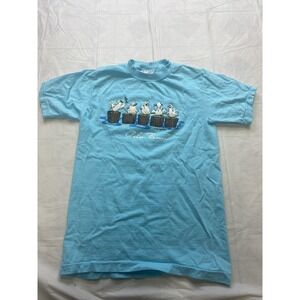 Vintage 1985 Palm Beach Florida Youth Large TShirt Single Stitch Blue